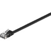 Goobay CAT 6 Flach-Patchkabel, U/UTP, Schwarz, 5 m - Kupfermaterial