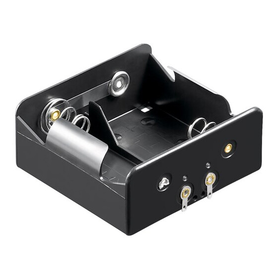 Goobay 2x D (Mono) Batteriehalter, Lötfahne (U), Schwarz - Lötfahne (U)