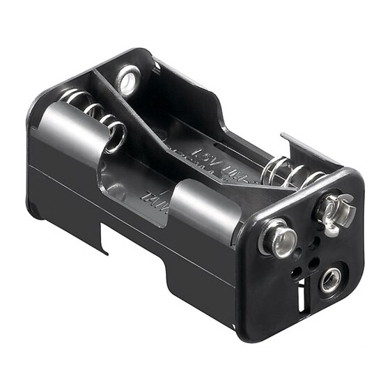 Goobay 4x AA (Mignon) Batteriehalter, Druckknopf, Schwarz - Druckknopf