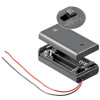 Goobay 2x AA (Mignon) Batteriehalter, Schwarz - lose Kabelenden, wasserabweisend, schaltbar