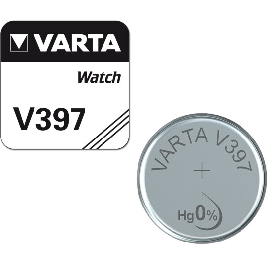 Varta Watch SR59 (V397) - Silberoxid-Zink-Knopfzelle, 1,55 V Uhrenbatterie - 1er Blister