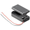 Goobay 9V Block Batteriehalter, Schwarz - lose Kabelenden, wasserabweisend