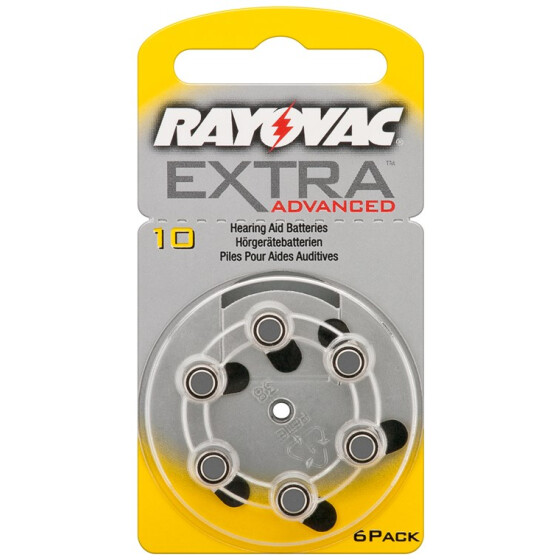 Rayovac Extra Advanced PR70 / 10A - Zink-Luft Hörgeräte-Knopfzelle, 1,4 V