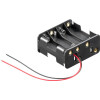 Goobay 8x AA (Mignon) Batteriehalter, Schwarz - lose Kabelenden