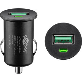 Goobay Quick Charge™ QC3.0 USB - Autoschnellladegerät, Schwarz - lädt bis zu 4x schneller als Standardladegeräte