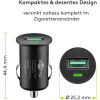 Goobay Quick Charge™ QC3.0 USB - Autoschnellladegerät, Schwarz - lädt bis zu 4x schneller als Standardladegeräte