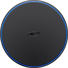 Goobay Kabelloses Schnellladegerät 10 W (schwarz), Schwarz, 1 m - flaches kabelloses Schnellladegerät für Smartphones mit Qi-Standard