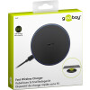 Goobay Kabelloses Schnellladegerät 10 W (schwarz), Schwarz, 1 m - flaches kabelloses Schnellladegerät für Smartphones mit Qi-Standard