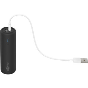 goobay Bike-Power 5.0 (5.000 mAh), Schwarz, 0.3 m - handliche Stab-Powerbank mit 5000 mAh zur Montage am Fahrradrahmen