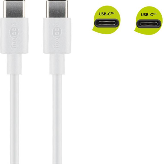 Goobay USB-C™ Lade- und Synchronisationskabel, 1 m, Weiß - für Geräte mit USB-C™ Anschluss,Weiß