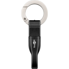 Goobay Micro USB Ladekabel, Schlüsselanhänger, Schwarz, 0.085 m - Schlüsselbund-Ladekabel, Schwarz