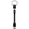 Goobay Micro USB Ladekabel, Schlüsselanhänger, Schwarz, 0.085 m - Schlüsselbund-Ladekabel, Schwarz