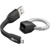 Goobay Micro USB Ladekabel, Schlüsselanhänger, Schwarz, 0.085 m - Schlüsselbund-Ladekabel, Schwarz
