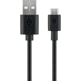Goobay Micro USB Schnelllade- und Synchronisationskabel, Schwarz, 1 m - für Android-Geräte, Schwarz