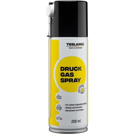 Teslanol Druckluftspray, 200 ml - zum Reinigen und Entstauben von elektronischen und feinmechanischen Geräten - 200 ml