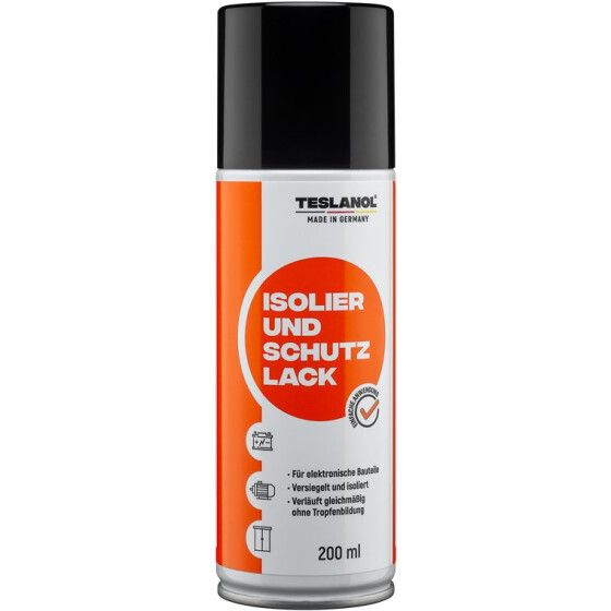 Teslanol Isolier- und Schutzlackspray, 200 ml - zum Versiegeln und Isolieren von elektronischen Bauelementen - 200 ml