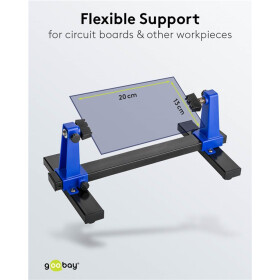 Fixpoint Platinenhalter, Schwarz-Blau - robuster Lötstander zur Befestigung von Platinen bei Löt- und Bastelarbeiten