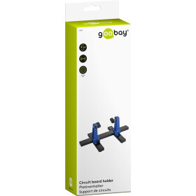 Fixpoint Platinenhalter, Schwarz-Blau - robuster Lötstander zur Befestigung von Platinen bei Löt- und Bastelarbeiten