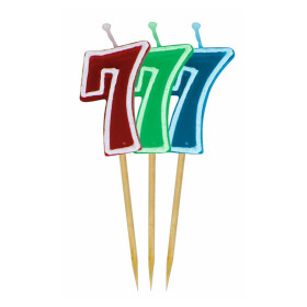 Kerze Ziffer 7 farbig Holzspieß Farbe nicht...