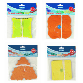Papier-Girlande 4 m farbig diverse Muster farbig
