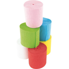 Krepppapier 6 Rollen mit jeweils 10m - farbig -...