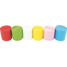 Krepppapier 6 Rollen mit jeweils 10m - farbig - Bastelbedarf Stylex 14022
