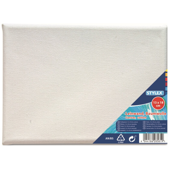 Leinwand 13 x 18 cm weiß bespannter Keilrahmen grundiert 100 % Baumwolle 1 Stück