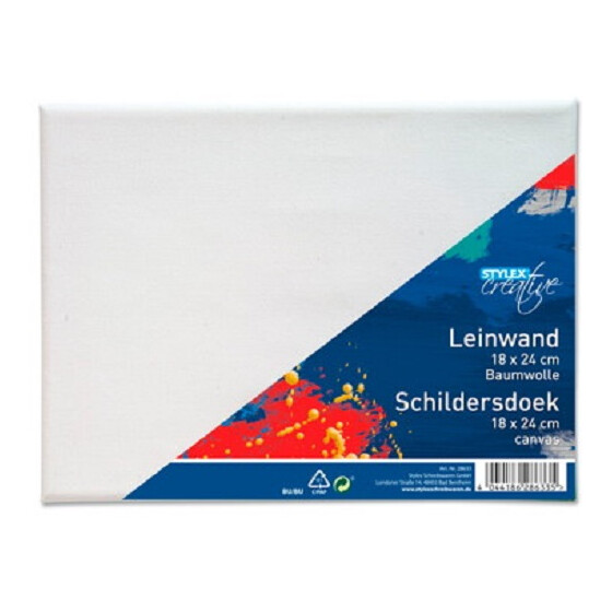 Leinwand 18 x 24 cm weiß bespannter Keilrahmen grundiert 100 % Baumwolle 1 Stück