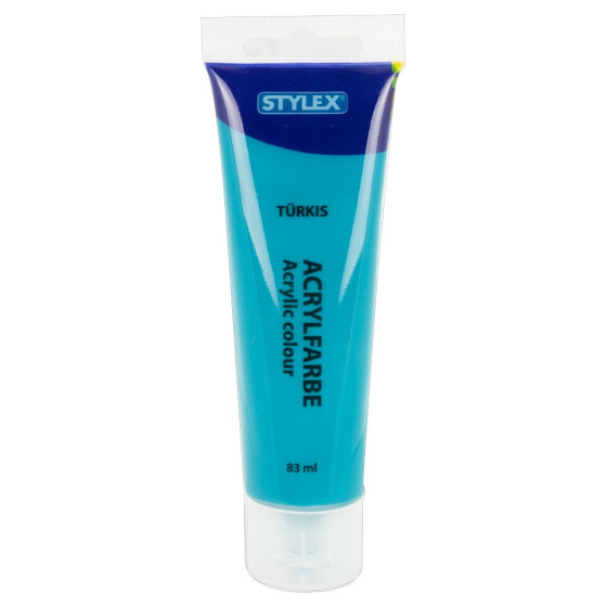 Künstler Acrylfarbe 83ml Tube türkis Farbe Bastel Künstlerbedarf Stylex 28698
