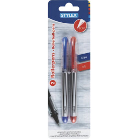 Rollerpen 2 Stück 0,7mm Spitze blau, schwarz oder rot Büro Schreibwaren Stylex 32512