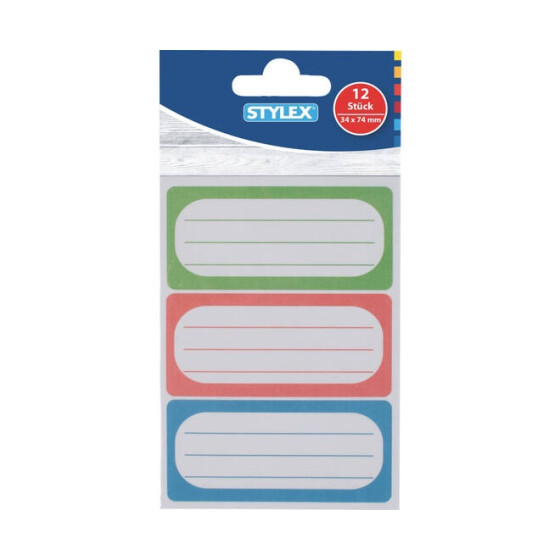 Stylex 36510 Buch-Etiketten, 34 x 74 mm, 12 Stück
