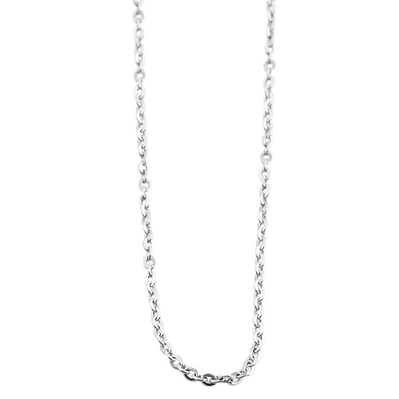 Edelstahl Unisex Ankerkette silberfarben 80 cm / 1 mm