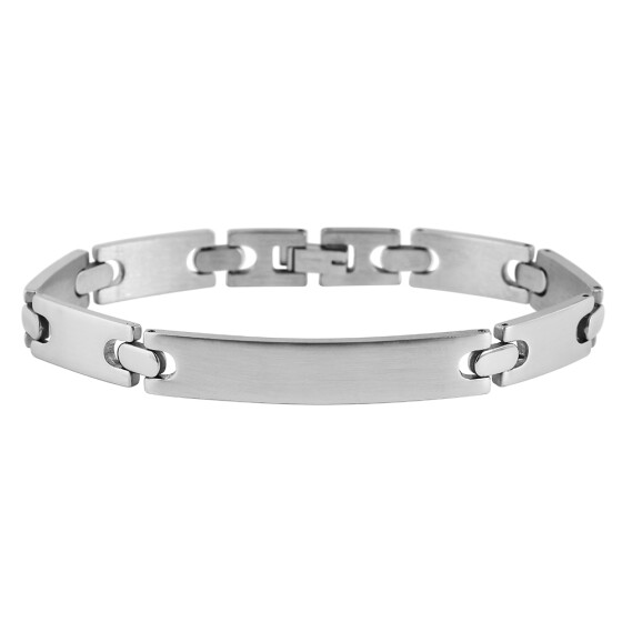 Gliederarmband aus Edelstahl in silberfarbig 21 cm Länge Gravurfähig