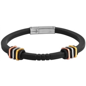 Unisex Armreif Kautschuk und Edelstahl Bicolor und...