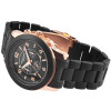 Damenuhr Metallarmband schwarz schwer Quartz Analog großes Ziffernblatt