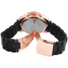 Damenuhr Metallarmband schwarz schwer Quartz Analog großes Ziffernblatt