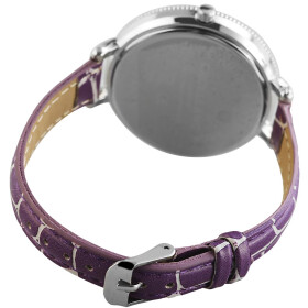 Damenuhr Armbanduhr Kunstleder lila Analog Quartz Excellanc 193023800421