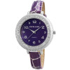 Damenuhr Armbanduhr Kunstleder lila Analog Quartz Excellanc 193023800421