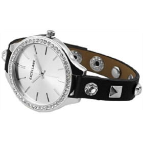 Excellanc Damenuhr Kunstlederarmband Uhr schwarz Analog