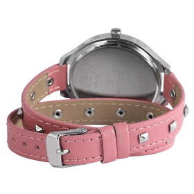 Excellanc 199225600001 Damenuhr mit Kunstleder Wickelarmband rosa