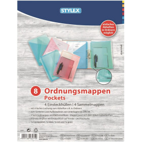 Ordnungsmappen Set 8- teilig 4x farbige Mappen + 4x...