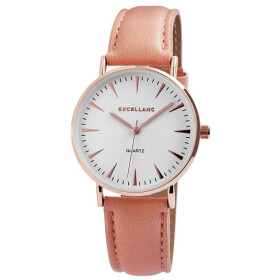 Damenuhr Armbanduhr Kunstleder rosefarben Excellanc...