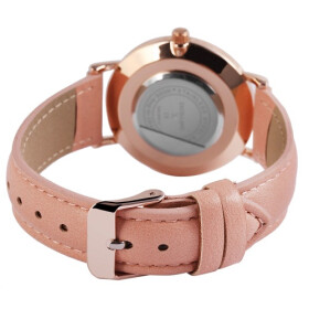 Damenuhr Armbanduhr Kunstleder rosefarben Excellanc Analog Quartzwerk