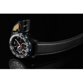 Herrenuhr Uhr Armband Kunstleder schwarz sportlich