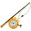 Miniaturuhr Motiv Angelrute 11,0 cm Länge goldfarben Analog Quartz