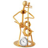 Miniaturuhr Cellospieler Edelstahl Größe 16,0 cm bicolor Analog Quartzwerk