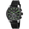 Automatik Herrenuhr Kautschukarmband schwarz grüne Ziffern 5 ATM Monats-/ 24 Std. Anzeige