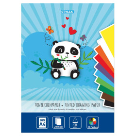Tonzeichenpapier DIN A4 20 Blatt 110 g/m²  10 Farben Basten Schneiden