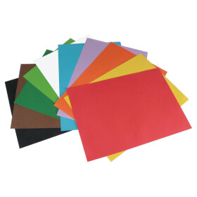 Tonzeichenpapier DIN A4 20 Blatt 110 g/m²  10 Farben Basten Schneiden