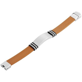 Lederarmband braun / schwarz Edelstahlelement...